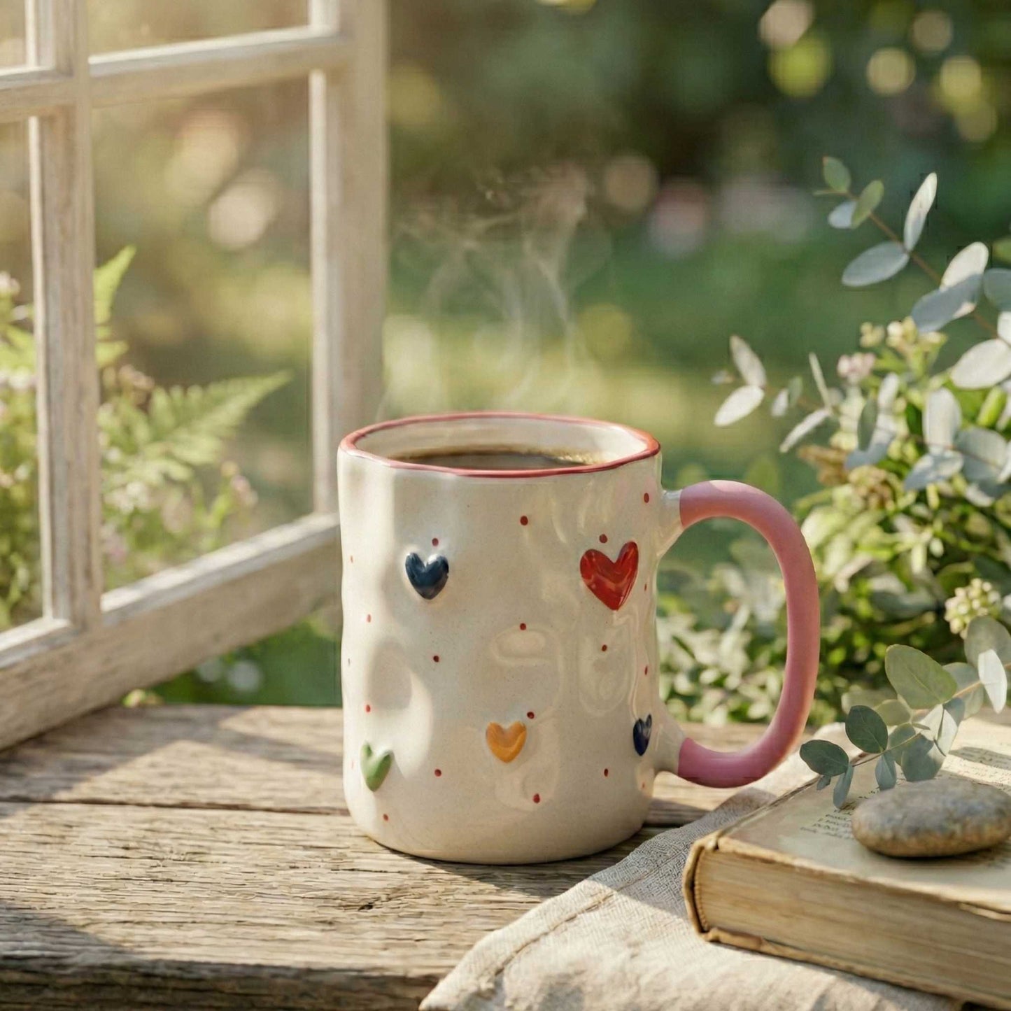 unique 3d heart design coffee mug pastel ceramic mug for girls india