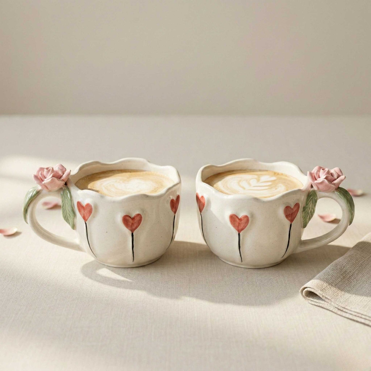 Rose With Heart Designer Coffee Mug
