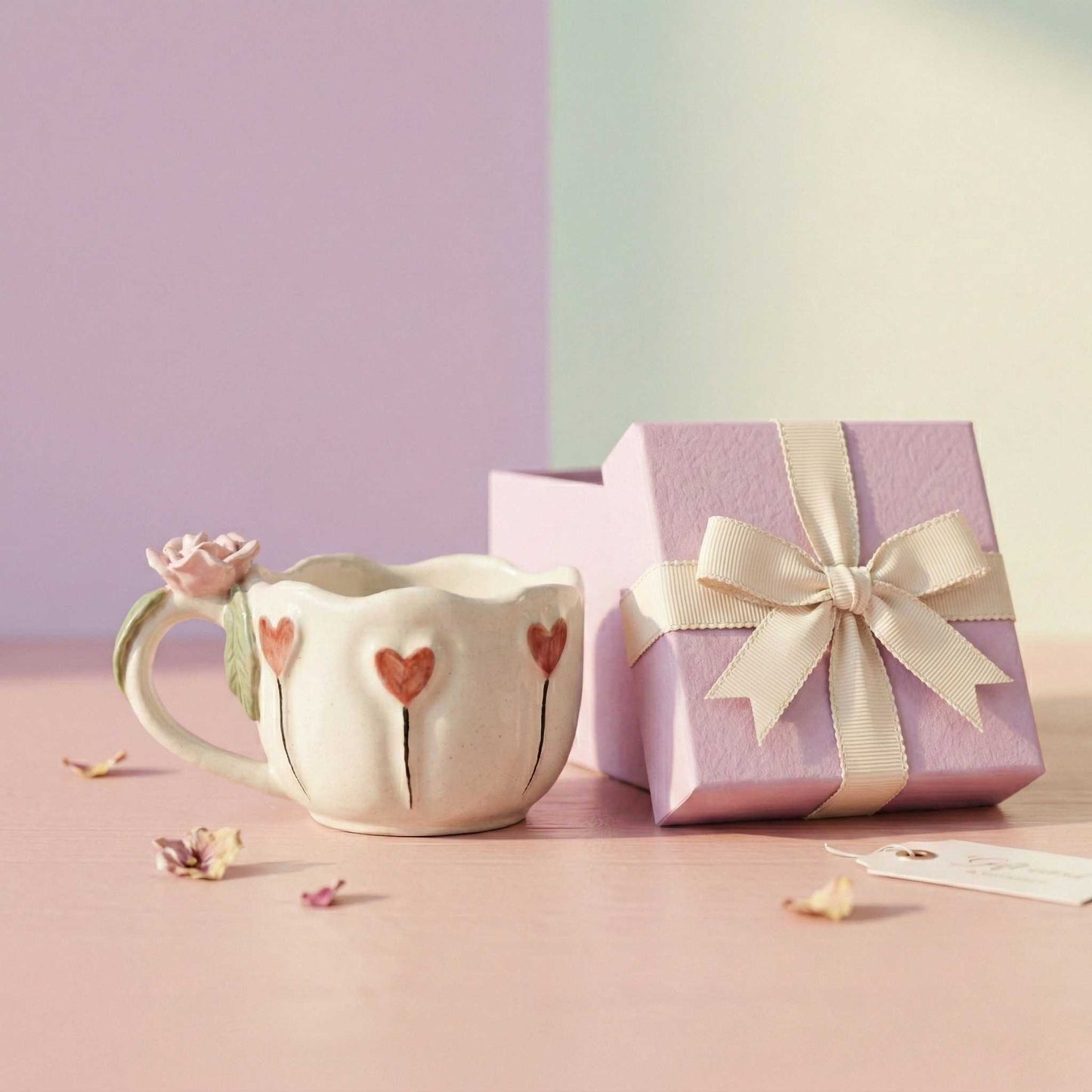 Rose With Heart Designer Coffee Mug