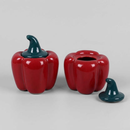 capsicum shaped red ceramic achar jar with lid modern kitchen storage