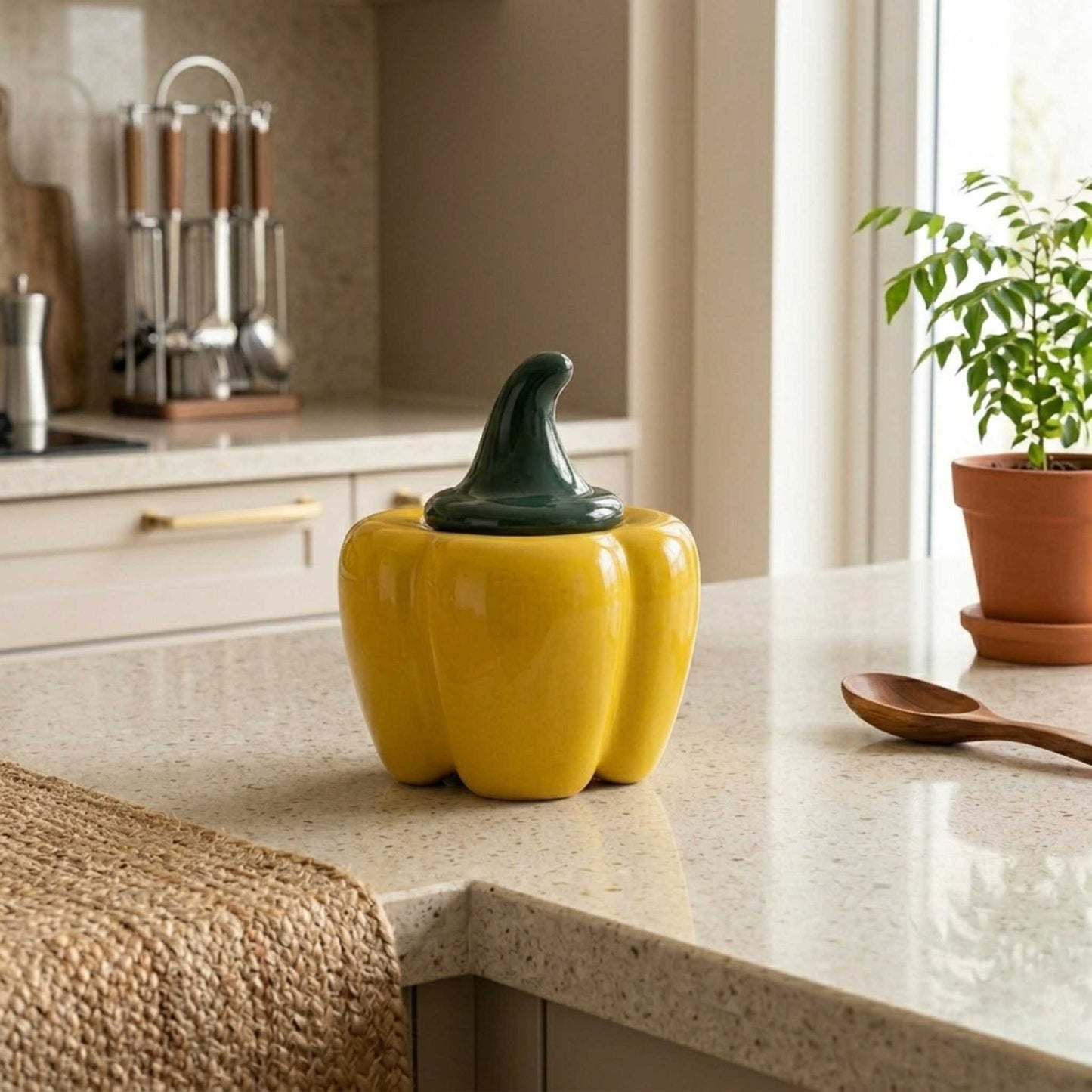 bell pepper ceramic jar for pickles and chutney unique kitchen storage jar