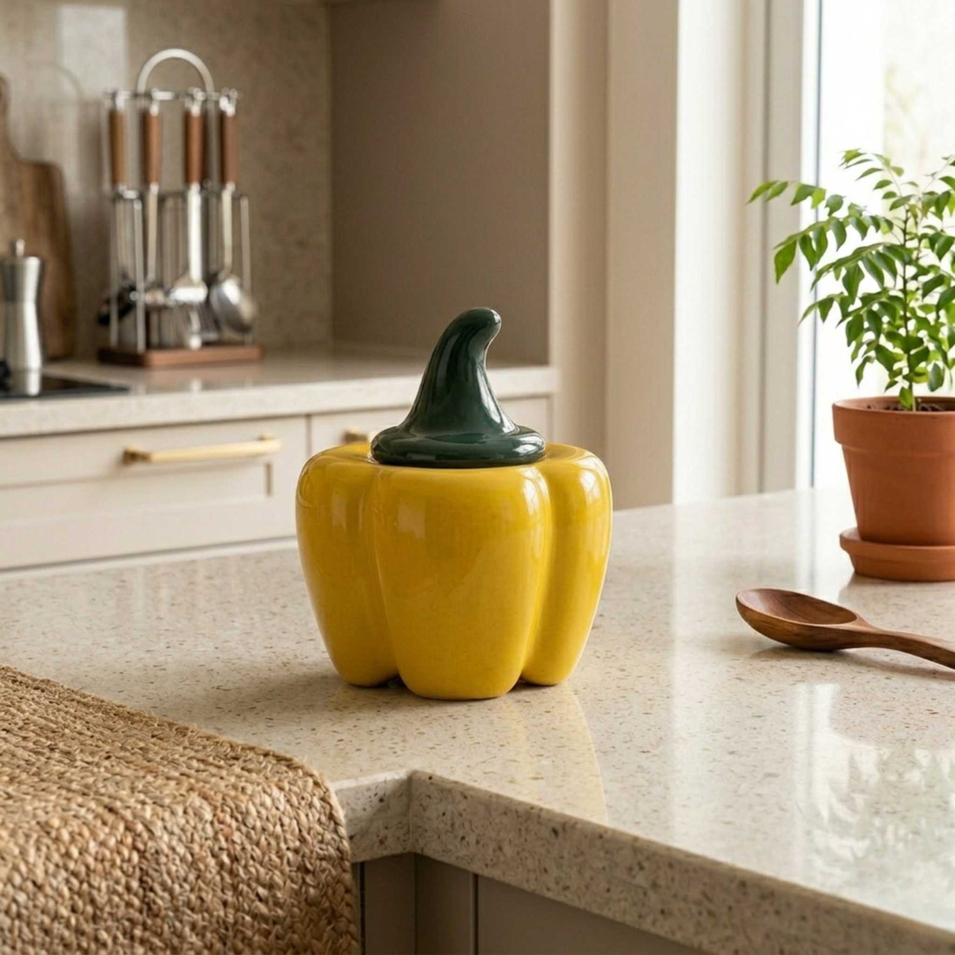 bell pepper ceramic jar for pickles and chutney unique kitchen storage jar