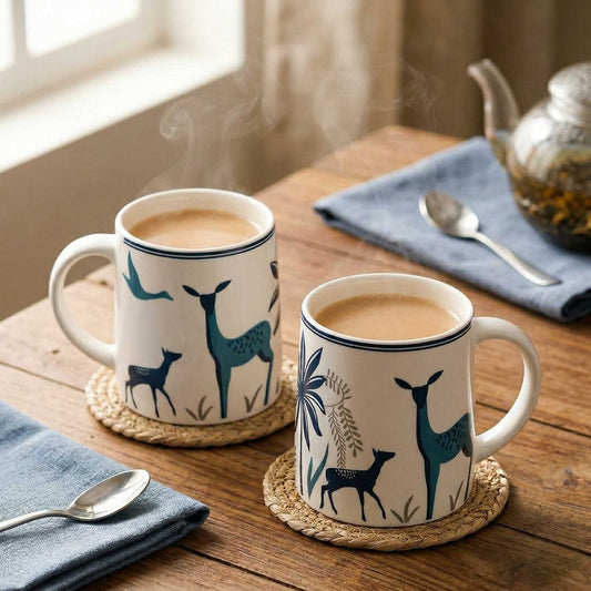 nature design coffee mug deer mug minimal ceramic mug stylish mugs online india