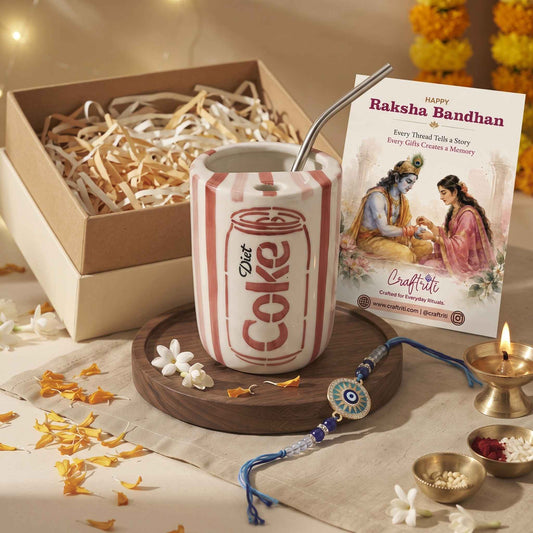 Diet Coke Ceramic Tumbler Rakhi Gift Hamper