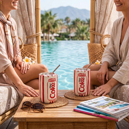 Diet Coke Ceramic Tumbler with Stainless Steel Straw