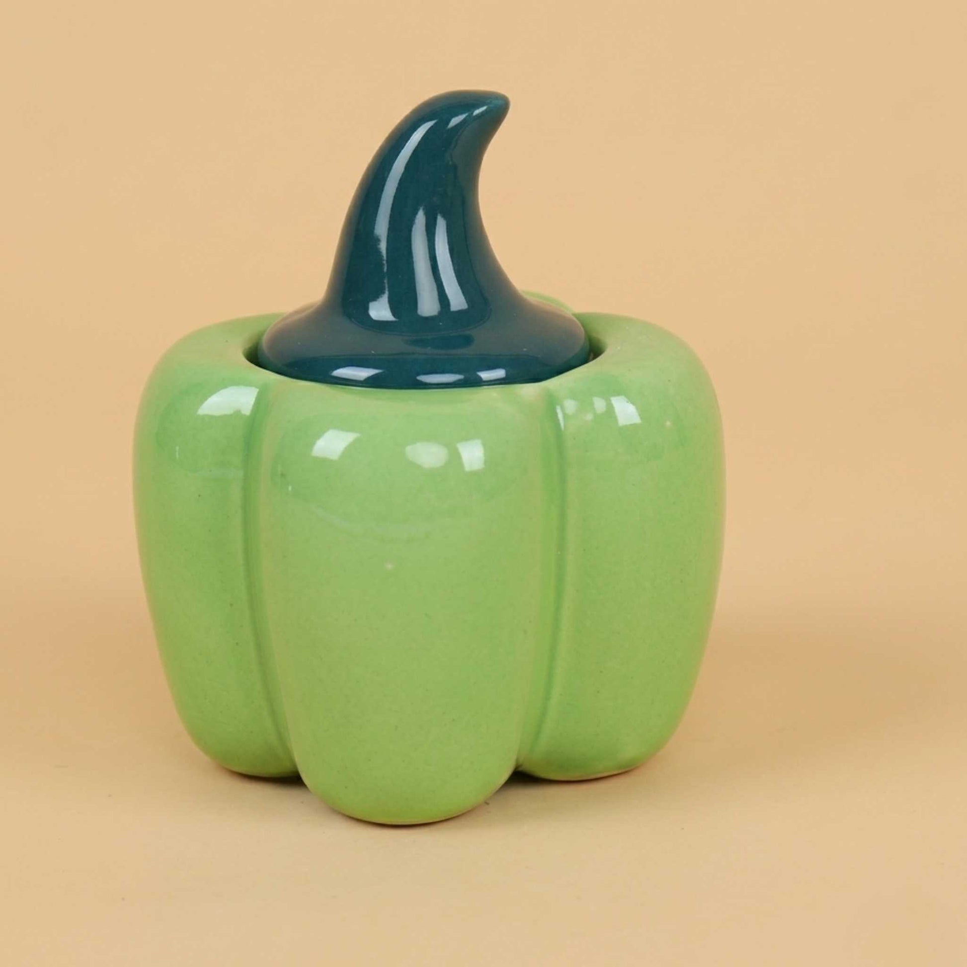green capsicum ceramic pickle jar with lid bell pepper kitchen storage jar buy online