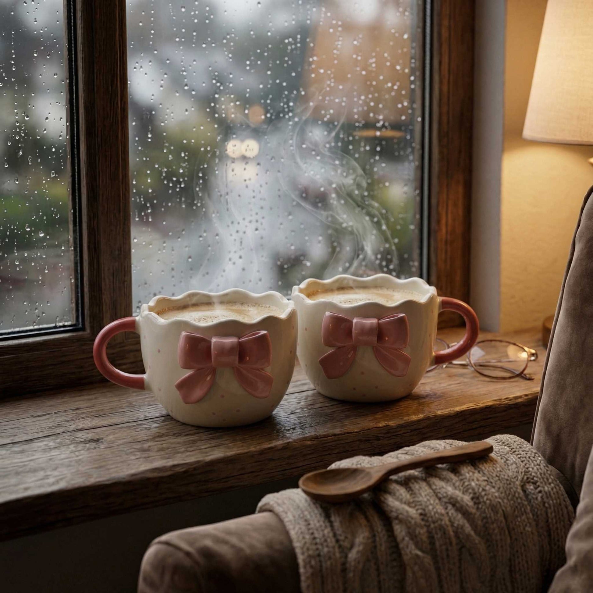 Two pookie bow mug pink aesthetic mug coquette style coffee mug 