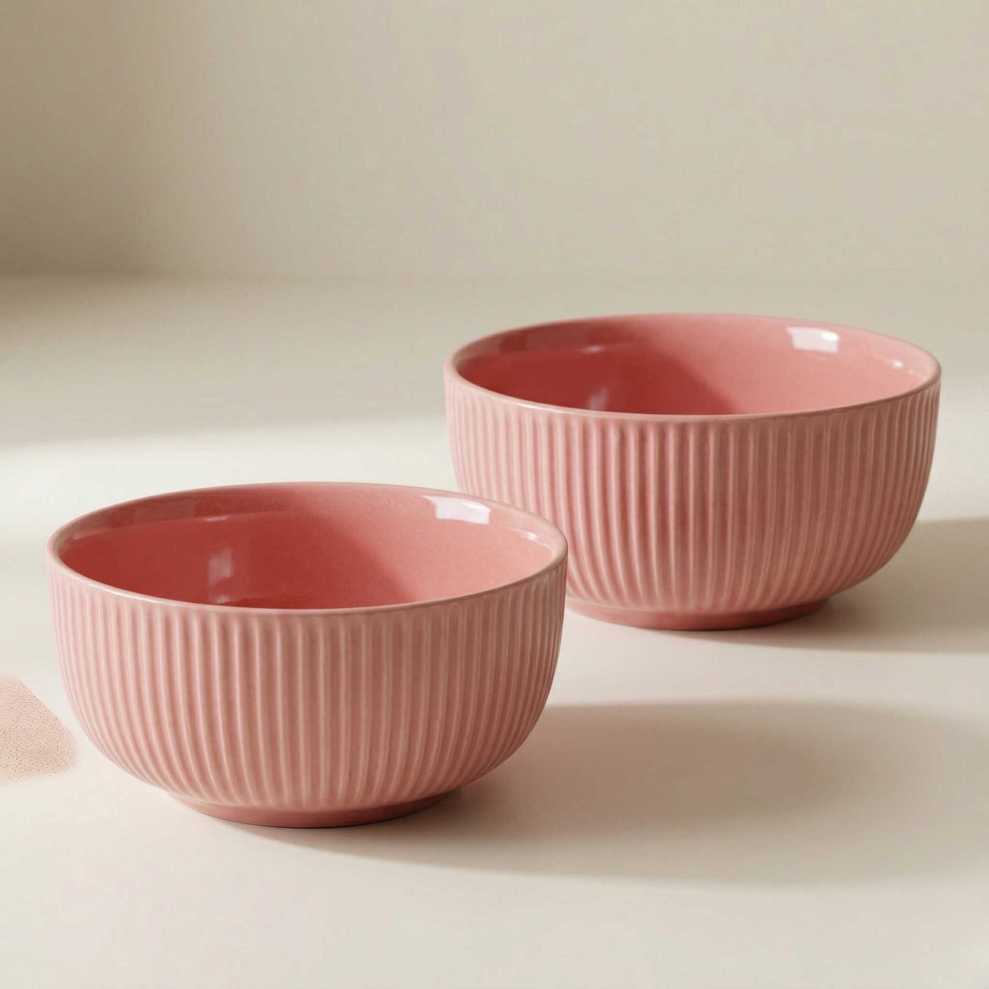 pink ribbed ceramic bowl aesthetic serving bowl buy online