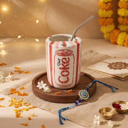 Diet Coke Ceramic Tumbler Rakhi Gift Hamper