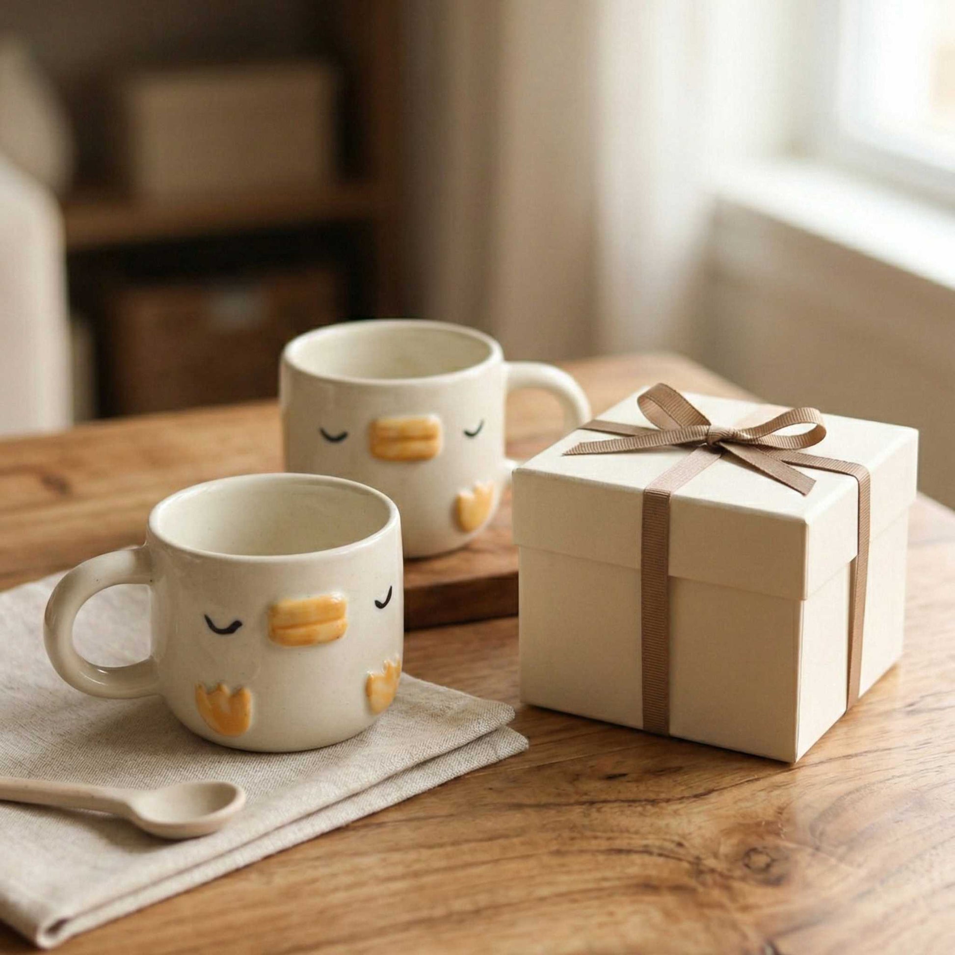 minimalist cute duck ceramic mug aesthetic coffee mug for gifting and cozy lifestyle