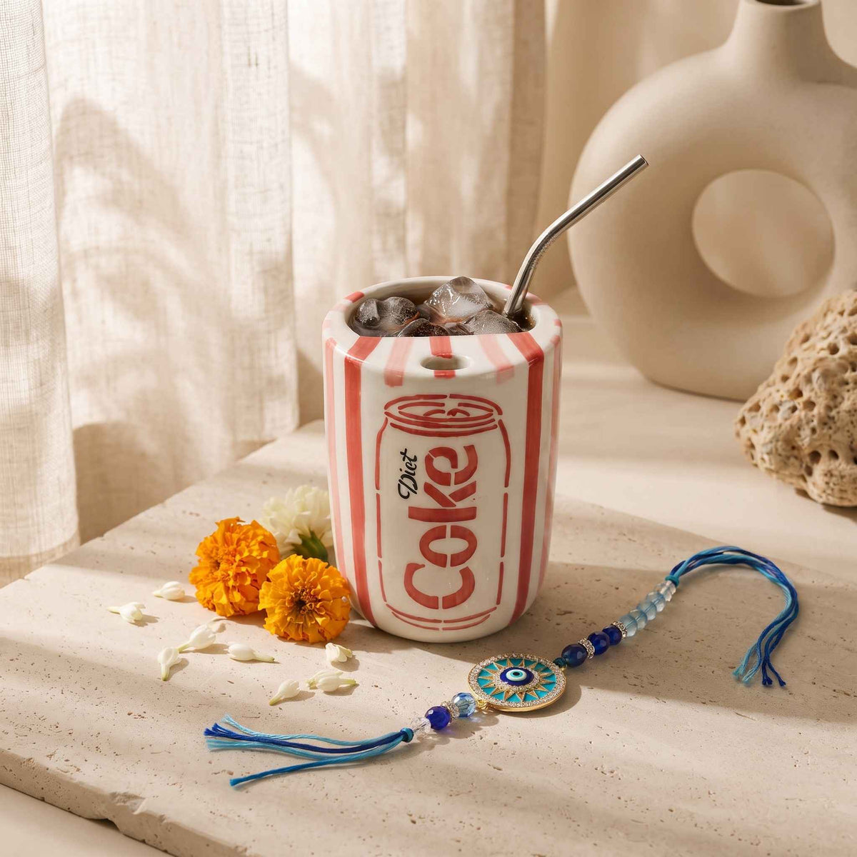 Diet Coke Ceramic Tumbler Rakhi Gift Hamper