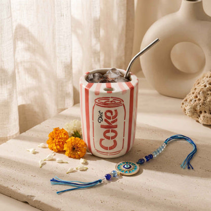 Diet Coke Ceramic Tumbler Rakhi Gift Hamper