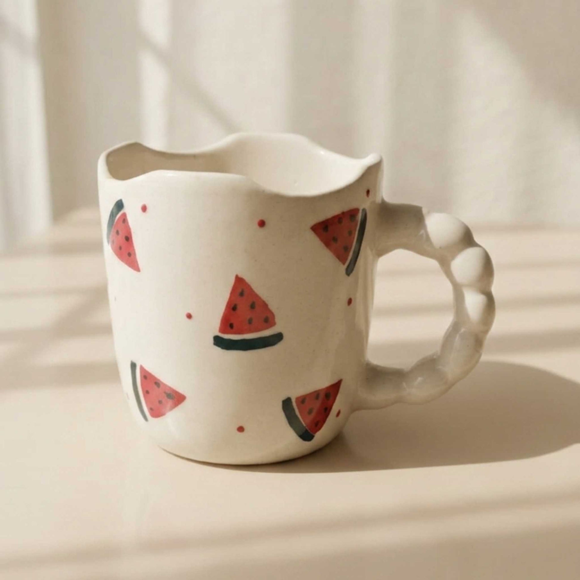 watermelon coffee mug cute summer mug ceramic mug india unique handle design