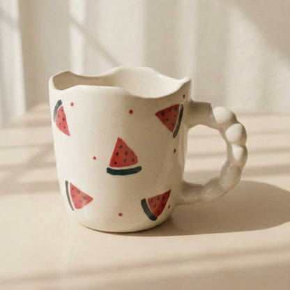 watermelon coffee mug cute summer mug ceramic mug india unique handle design