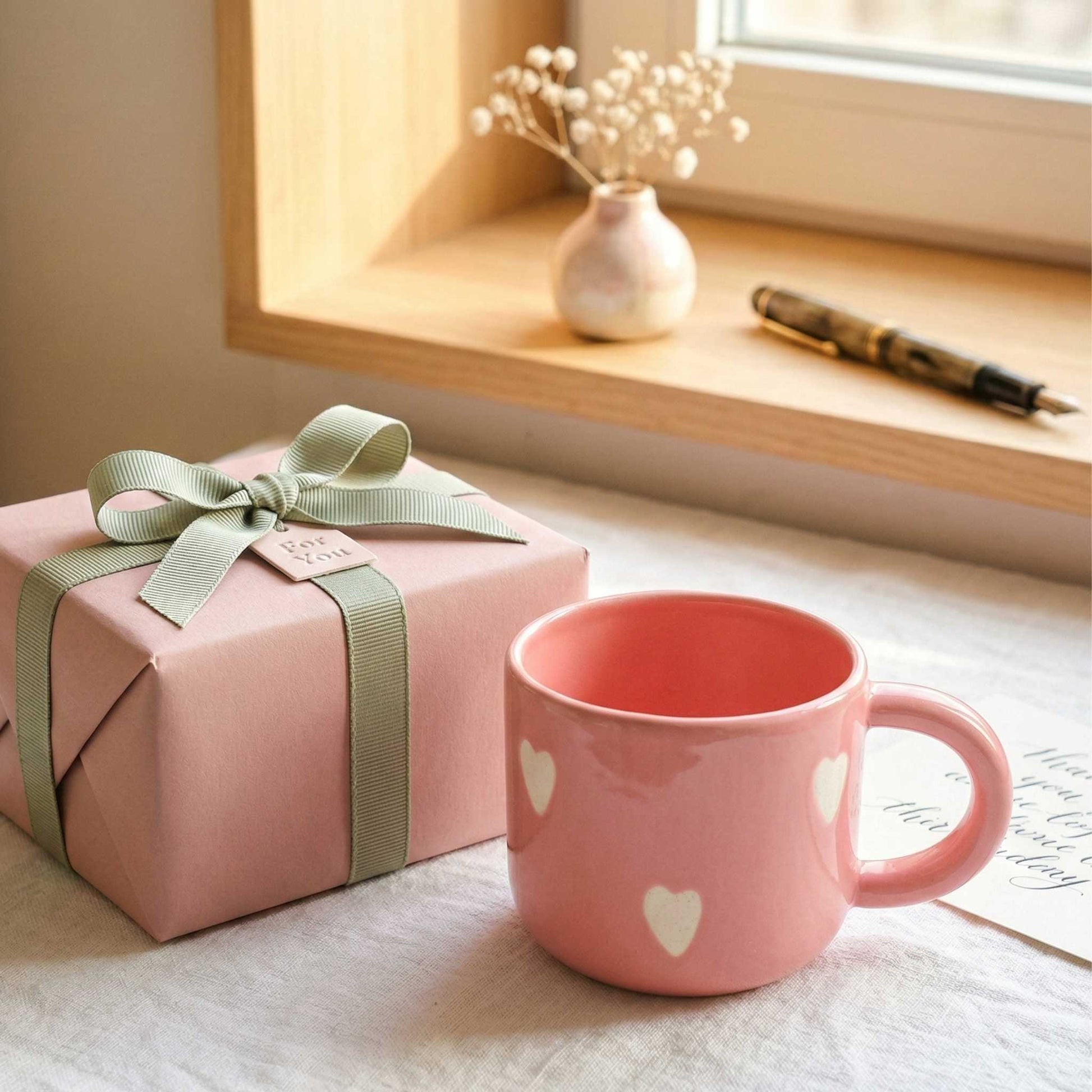cute blush heart mug ceramic coffee mug for girls gifting and cozy lifestyle india