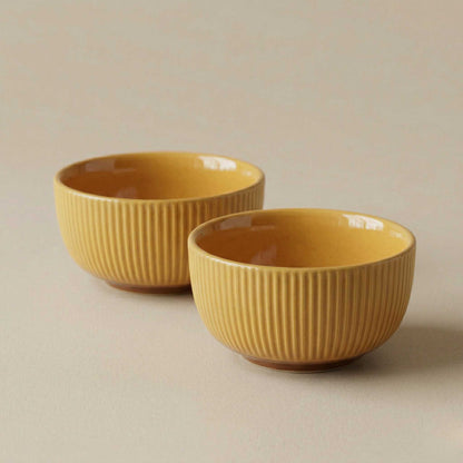 yellow textured ceramic bowl set aesthetic serving bowls - Buy online