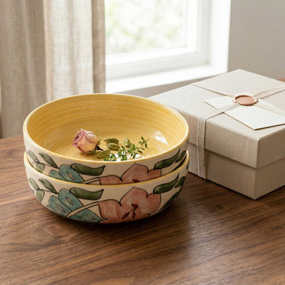 Decorative ceramic bowl with floral design  for gifting