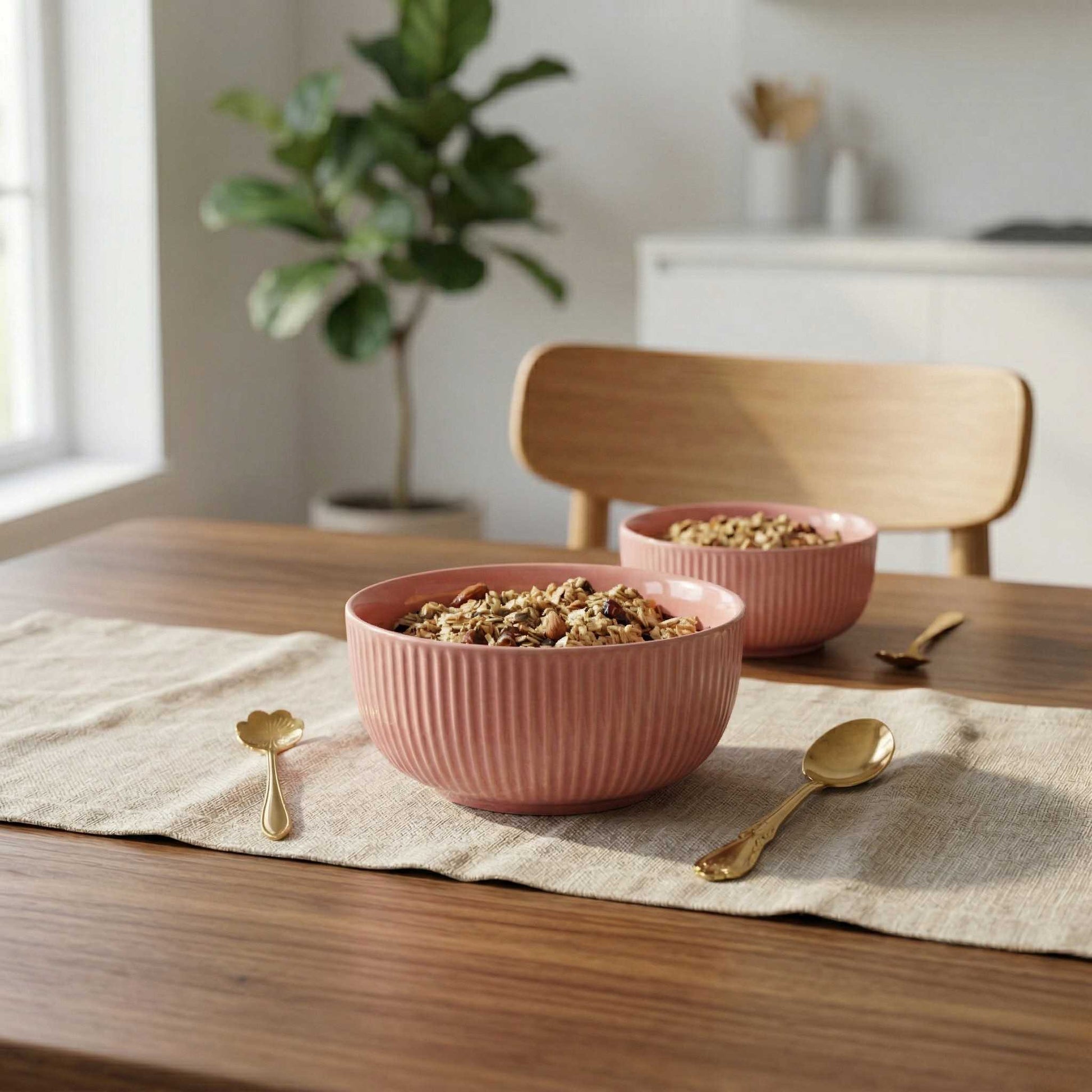 aesthetic pink ceramic bowl for salad pasta soup bowl 