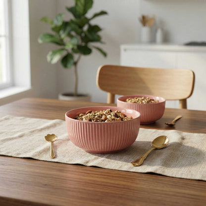 aesthetic pink ceramic bowl for salad pasta soup bowl 