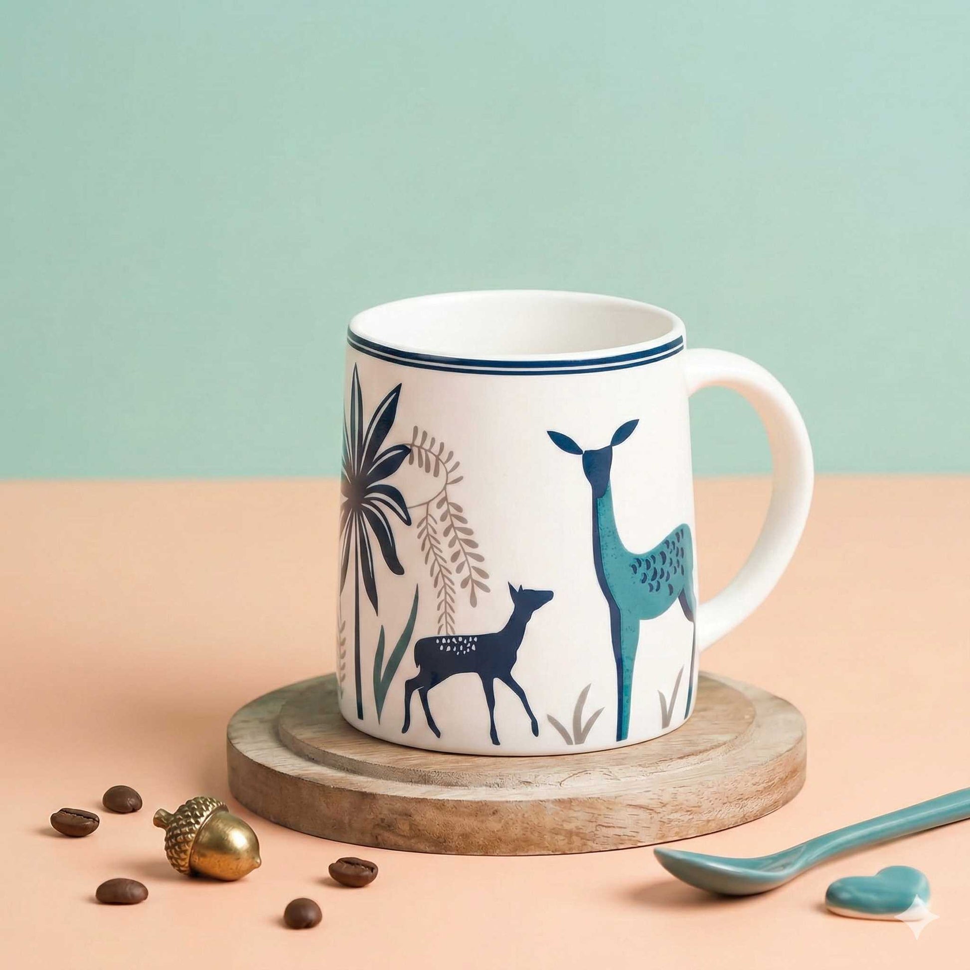 forest theme coffee mug deer print mug classy ceramic mugs india
