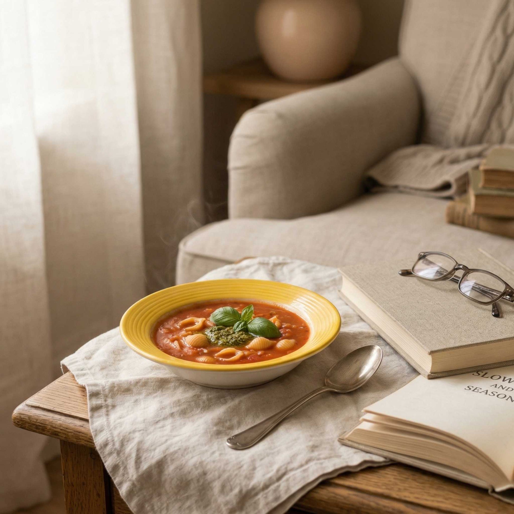 deep ceramic pasta plate with floral pattern for noodles and sauces