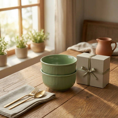 sage green ceramic bowl aesthetic serving bowl for gifting
